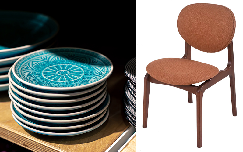 Mesa posta azul com Cadeira Parisi